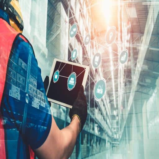 A warehouse manager picking customer orders