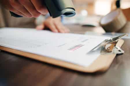 inventory document scanning with a barcode scanner